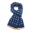Reversible Scarf With Dots - Navy