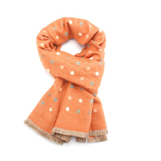 Reversible Scarf With Dots - Orange