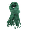 Chunky Block Colour Winter Scarf -Emerald