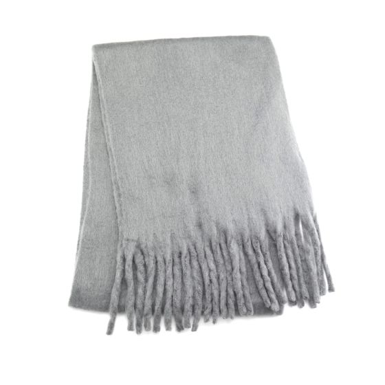 Chunky Block Colour Scarf - Grey