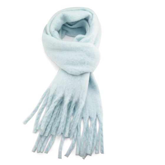 Chunky Block Colour Winter Scarf -Sky