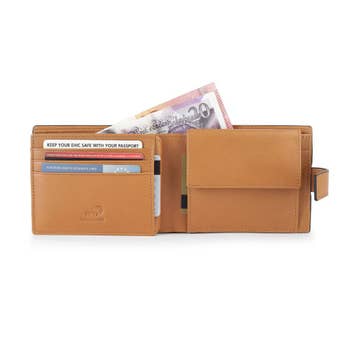 Leather Bifold Wallet Rfid with Tab – Outback Tan
