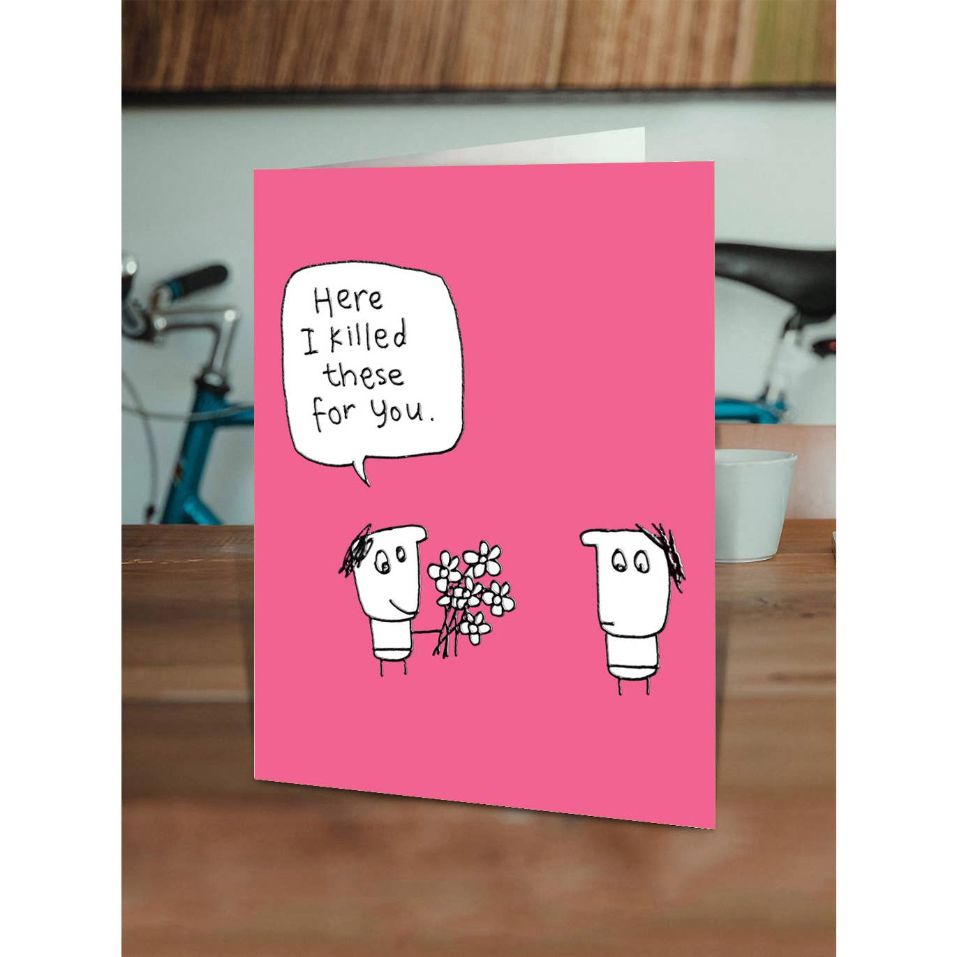 Embossed I Killed These Greetings Card