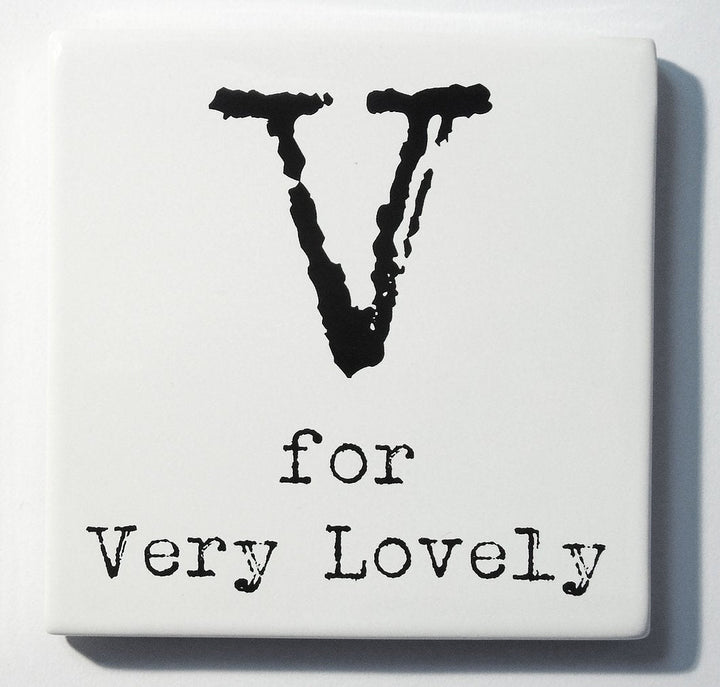 Letter Ceramic Coasters - V For...