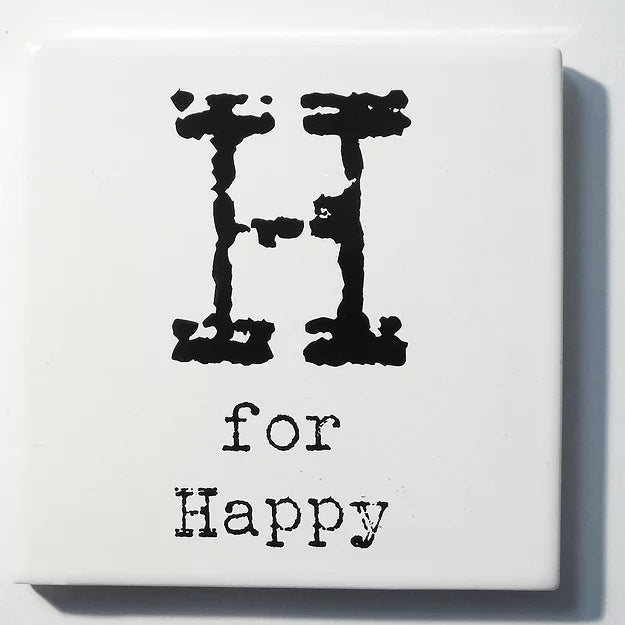 Letter Ceramic Coasters - H For.....