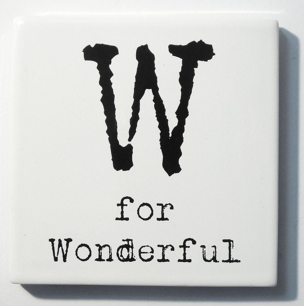 Letter Ceramic Coasters - W For...