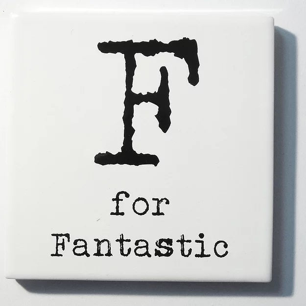 Letter Ceramic Coasters - F For
