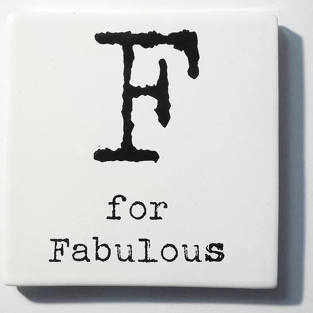 Letter Ceramic Coasters - F For