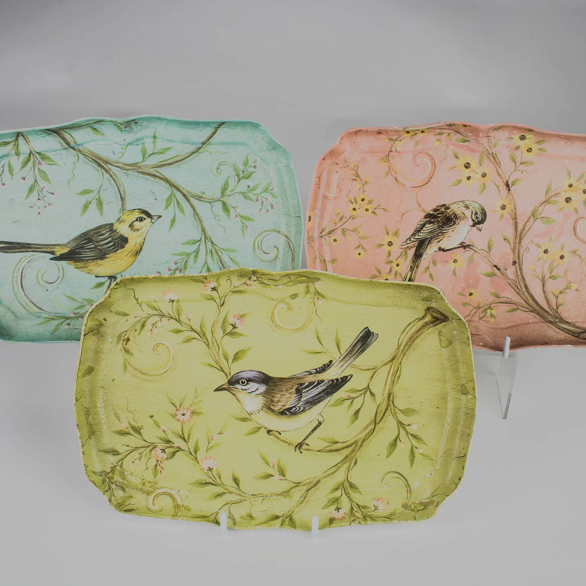 Vintage Bird Trinket Tray, Floral Bird Design