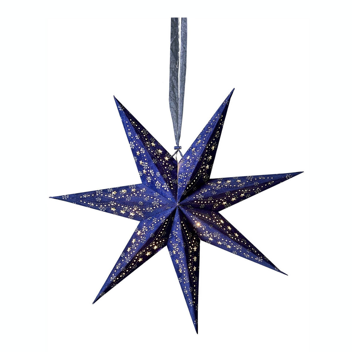 7-Arm Velvet Star with Glitter & Led's