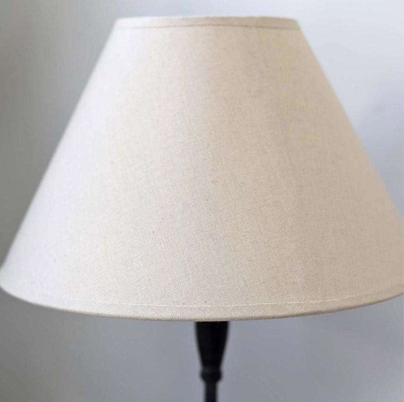 Biggie Best Tall Metal Lamp with Natural Linen Shade