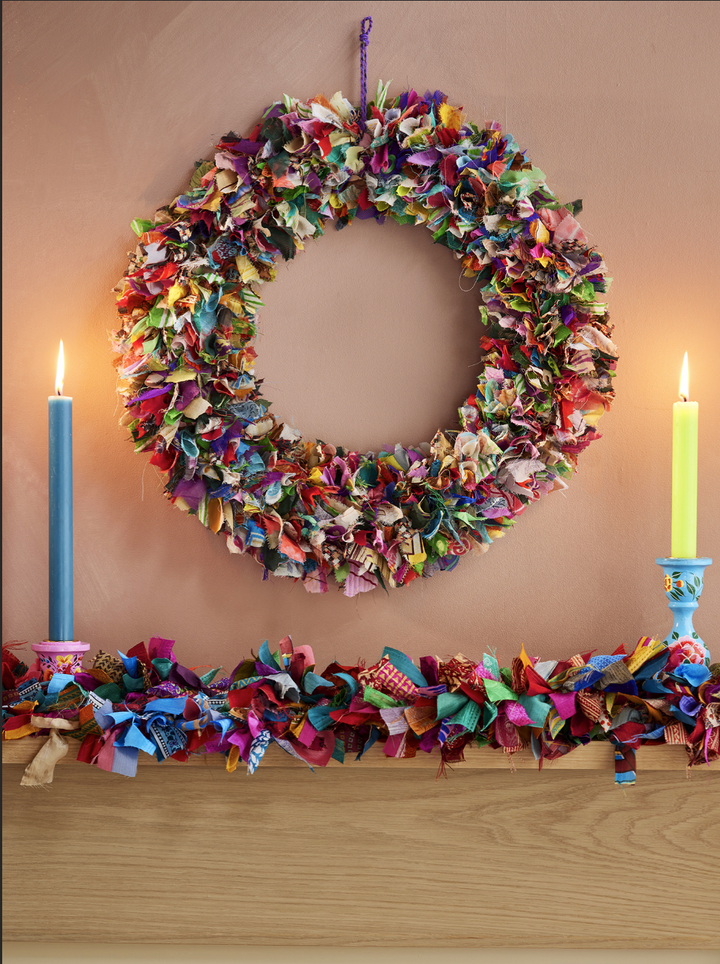 Recycled Fabric Wreath - Large