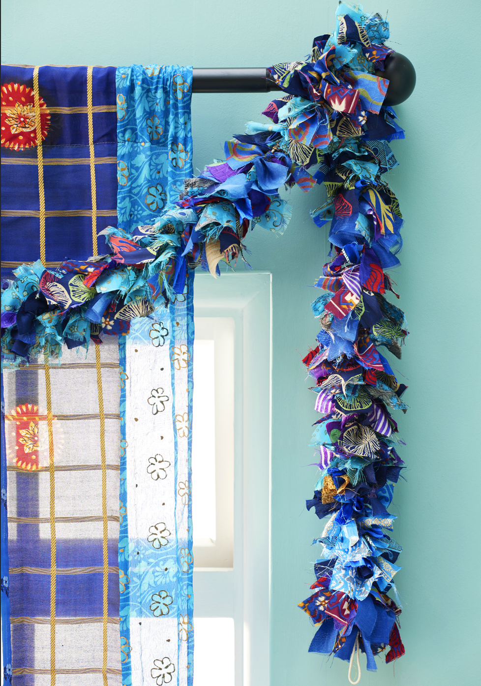 Recycled Fabric Eco Tinsel/Garland - Blue