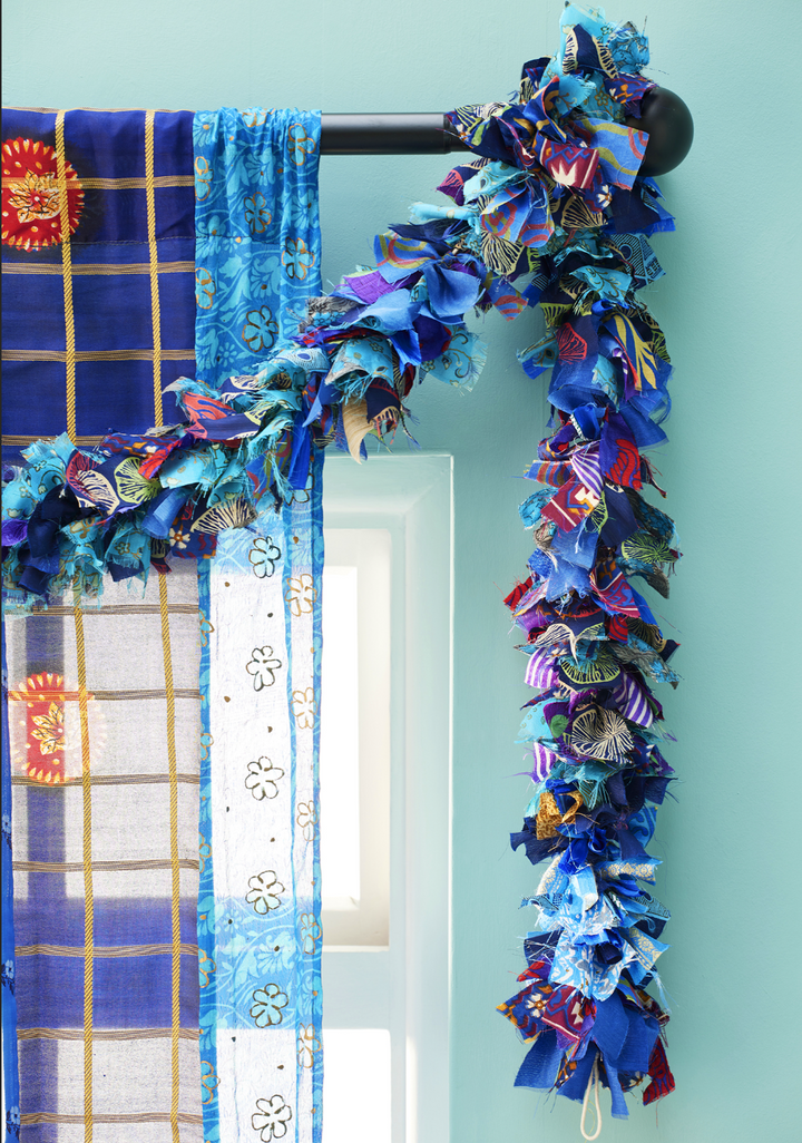 Recycled Fabric Garland - Blue