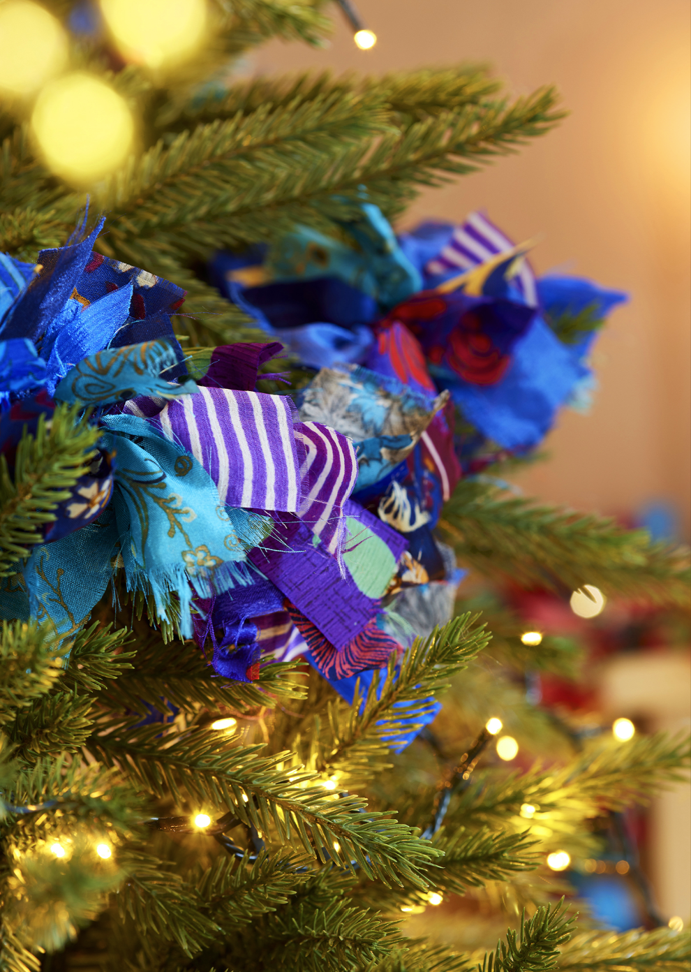 Recycled Fabric Garland - Blue