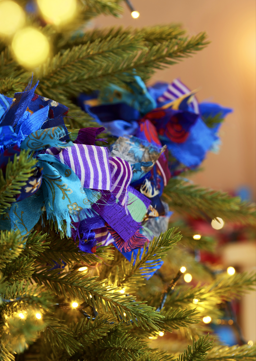 Recycled Fabric Eco Tinsel/Garland - Blue