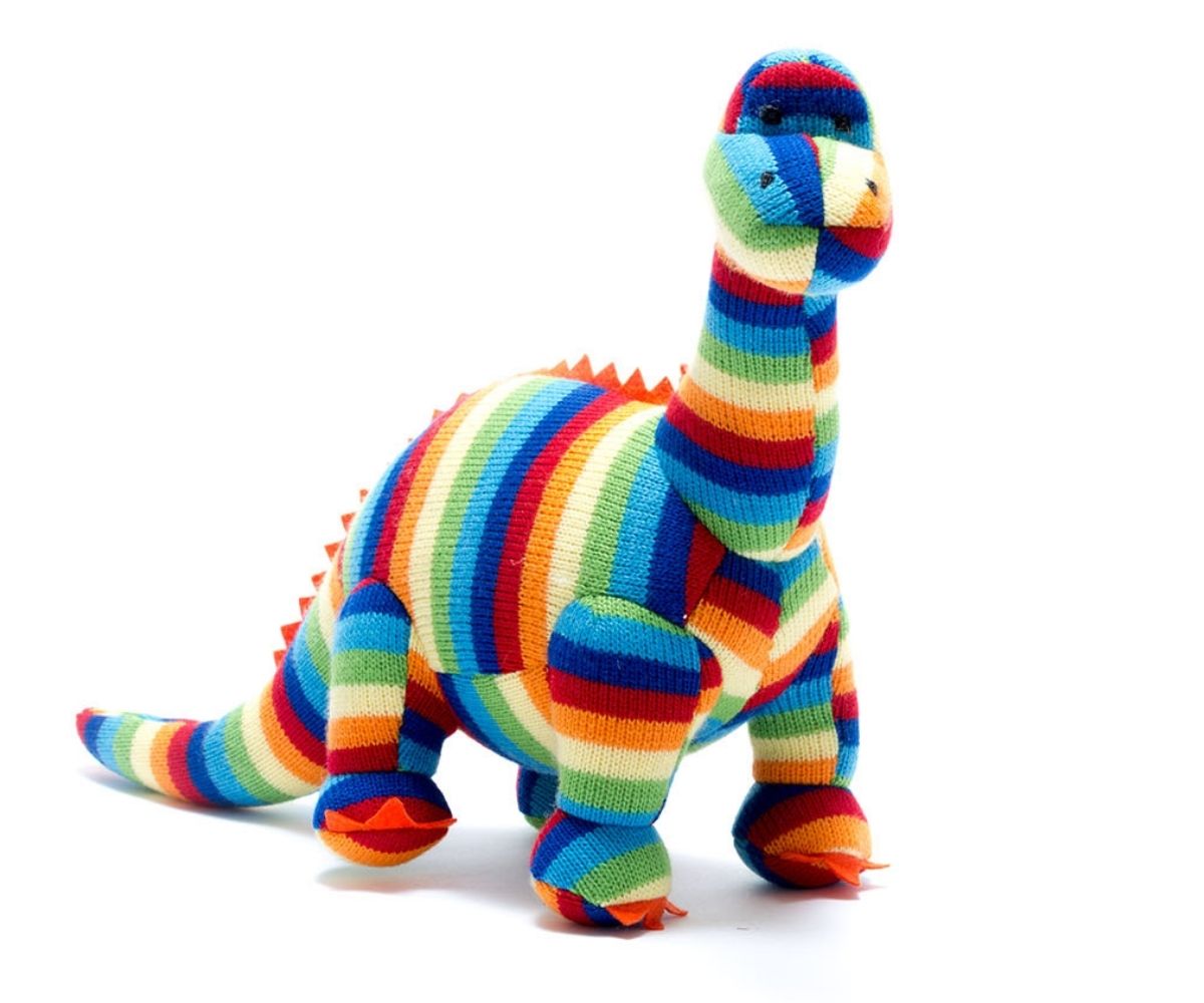 Diplodocus Knitted Toy -Bold Stripe