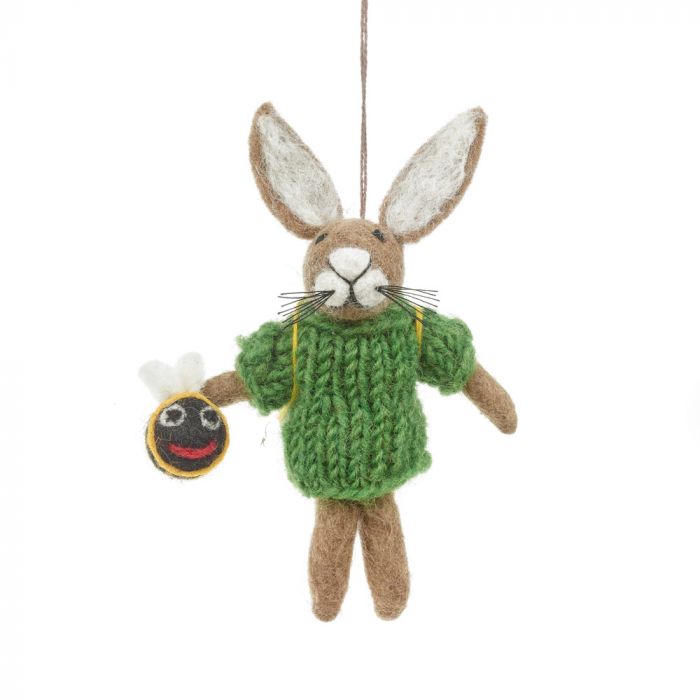 Billy Bumblebee Hare Felt Hanging Decoration