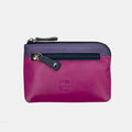 Two Tone Multi Zip Coin Purse - Fuchsia