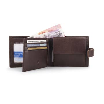 Leather Bifold Wallet Rfid with Tab – Outback Black
