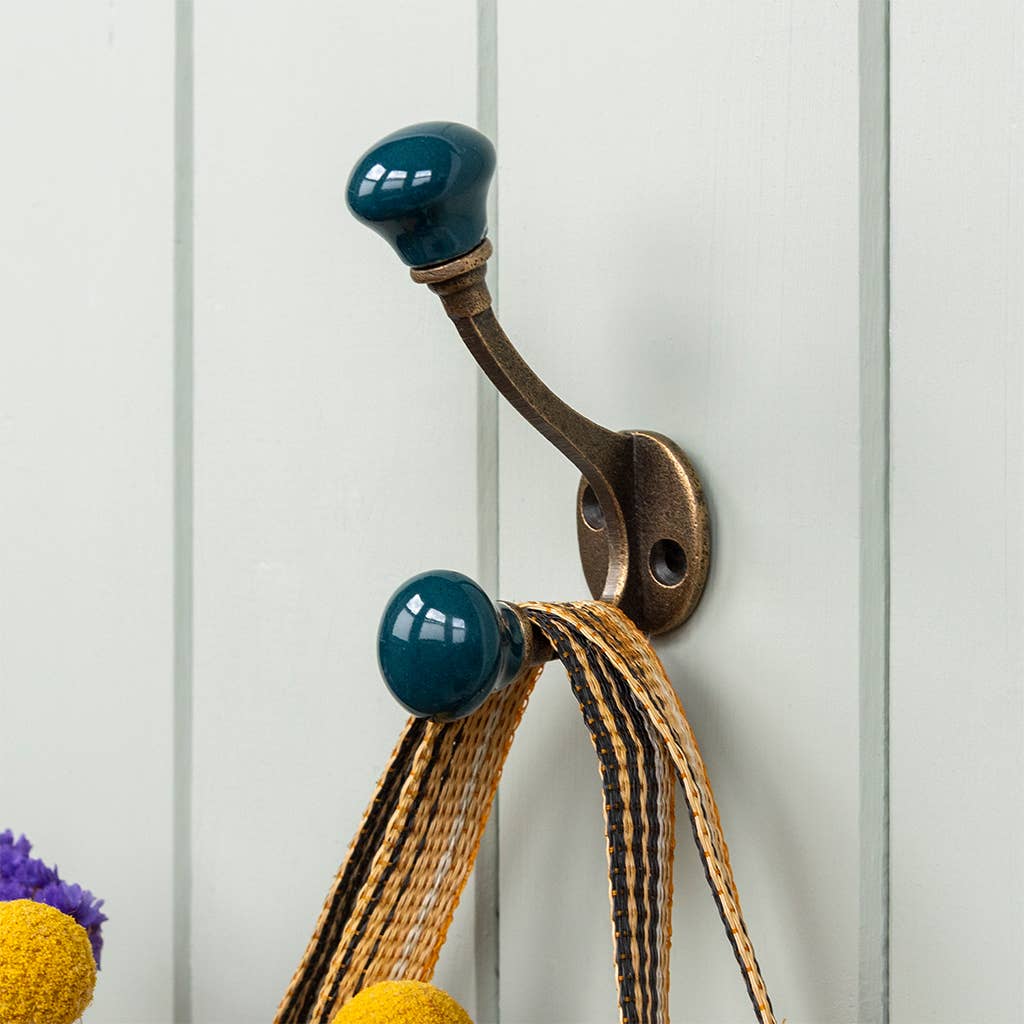 Double Ceramic Hook  - Blue
