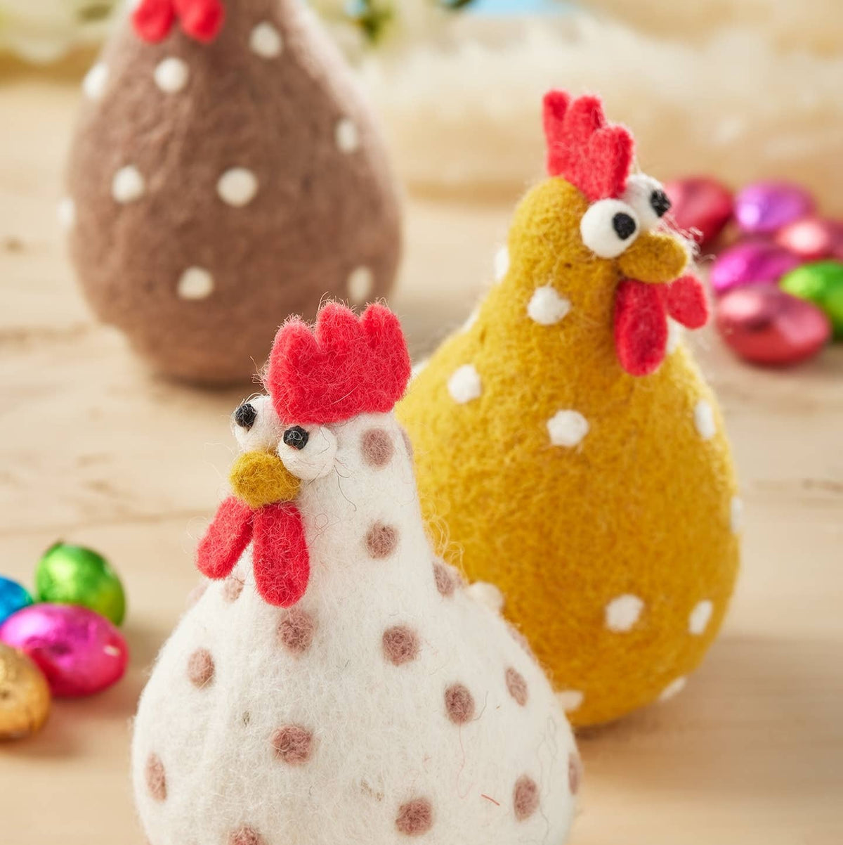 Felt Funny Chicken Standing Decoration