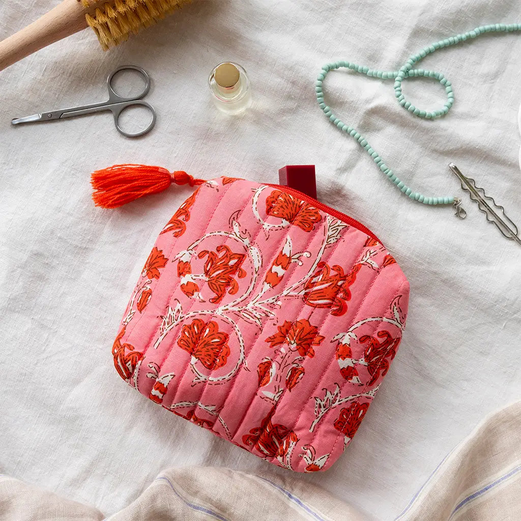 Quilted Cotton Make Up Bag - Kalyani