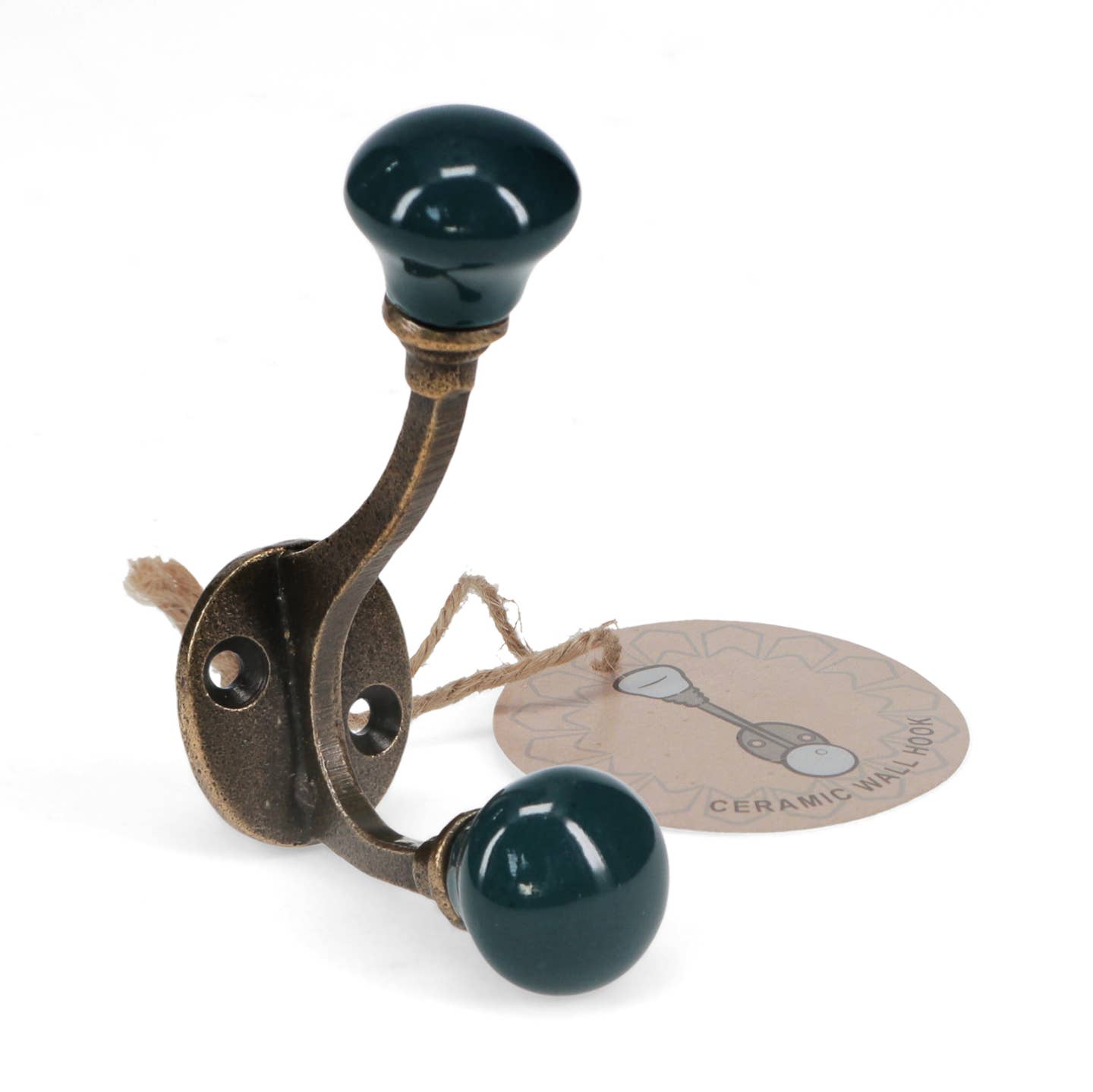 Double Ceramic Hook  - Blue