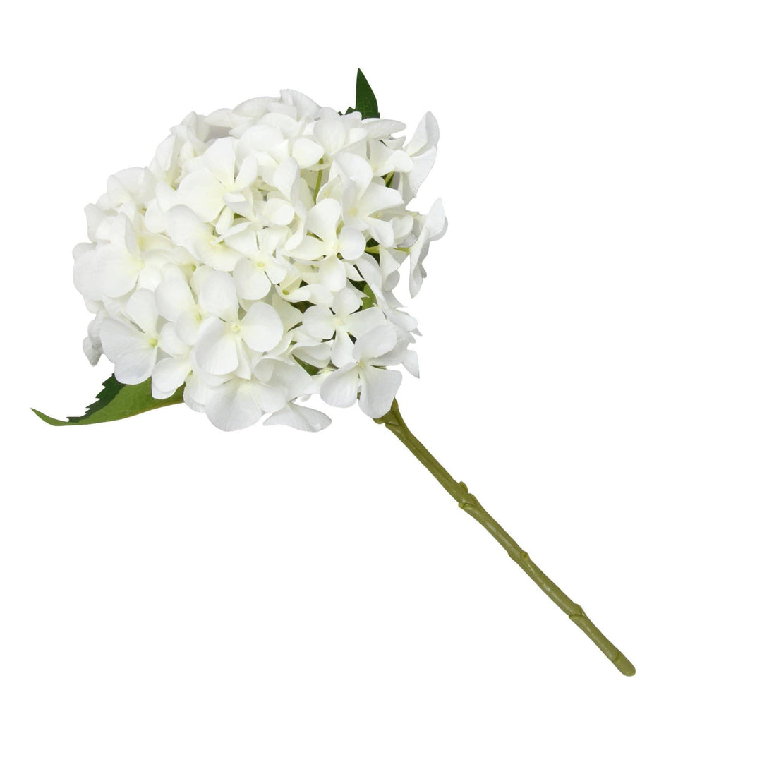 Hydrangea Single Stem Faux Flower - White