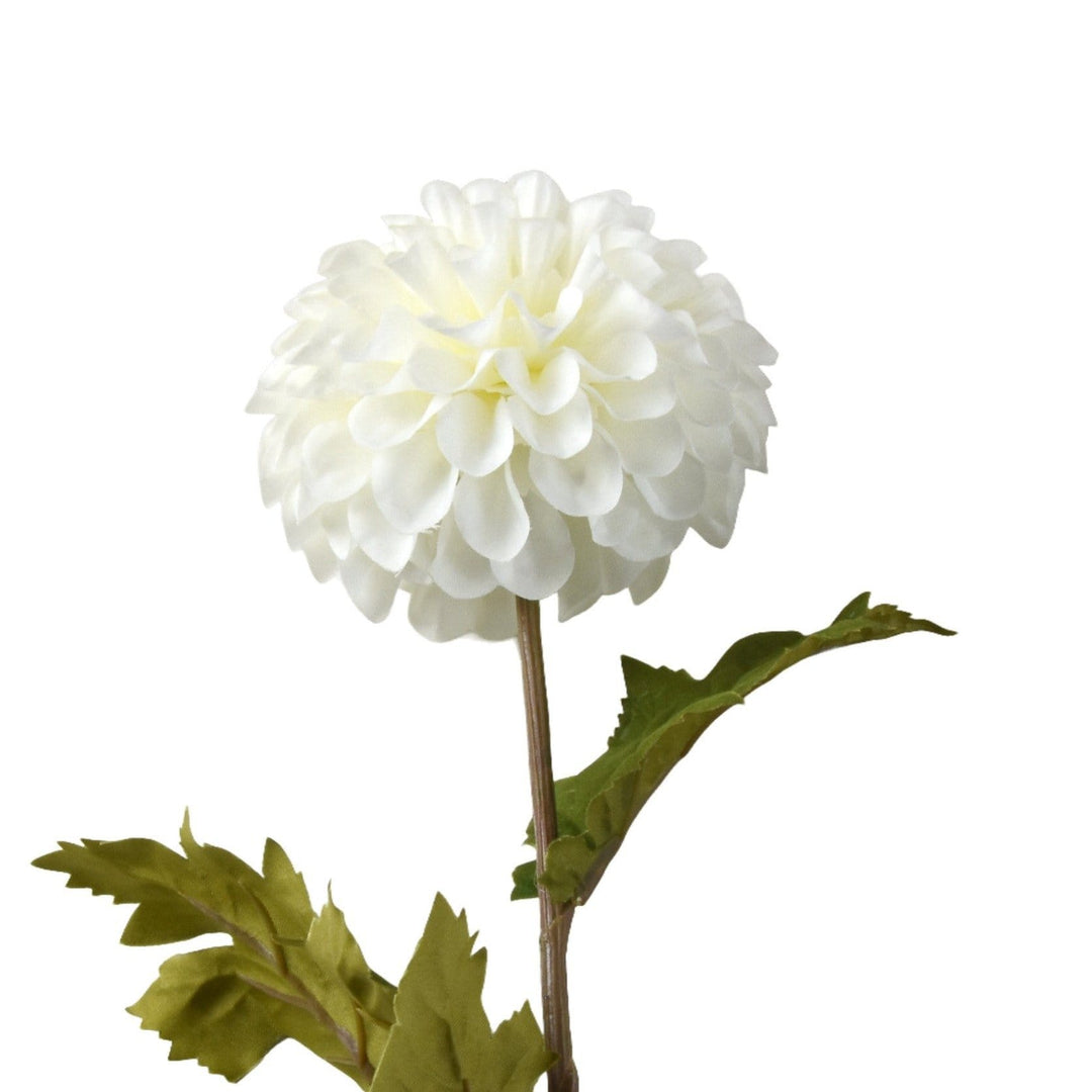 Dahlia Single Stem Faux Flower - White