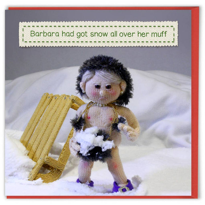 Snow On Muff - Funny Christmas Card