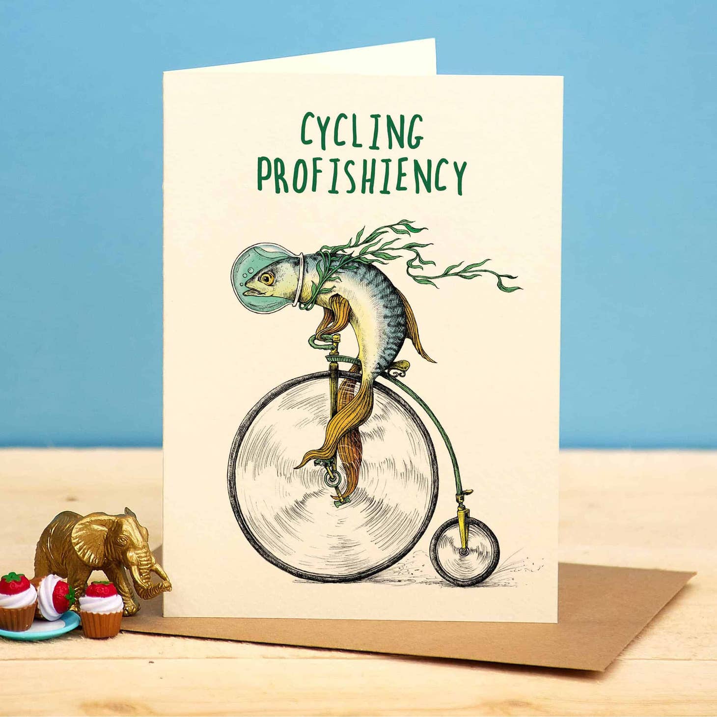 Cycling Profishiency Punny Greetings Card