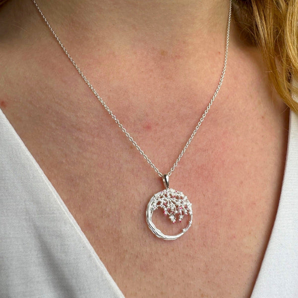 Cherry Blossom Sterling Silver Necklace