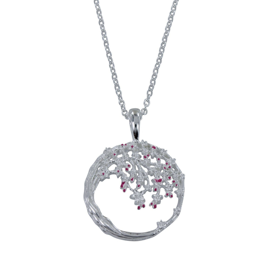 Cherry Blossom Sterling Silver Necklace