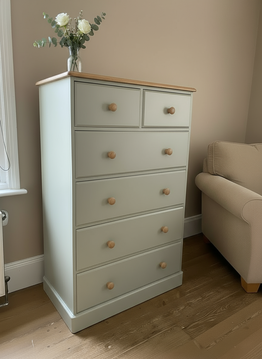 Tall Pine Chest of Drawers (waiting on your choice of colour)