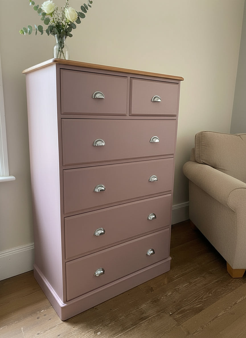 Tall Pine Chest of Drawers (waiting on your choice of colour)