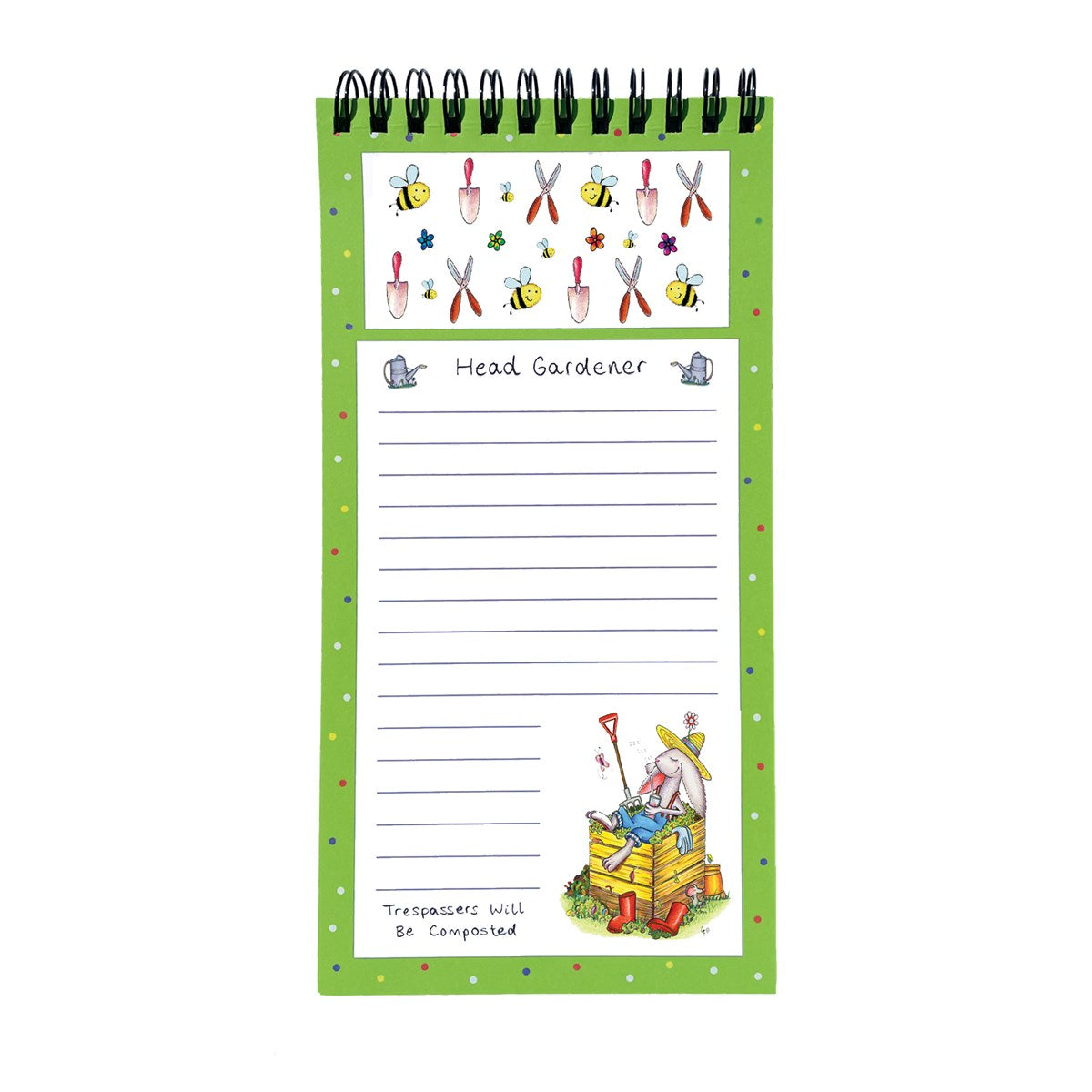 Spiral Bound Magnetic Note Pad - Head Gardener