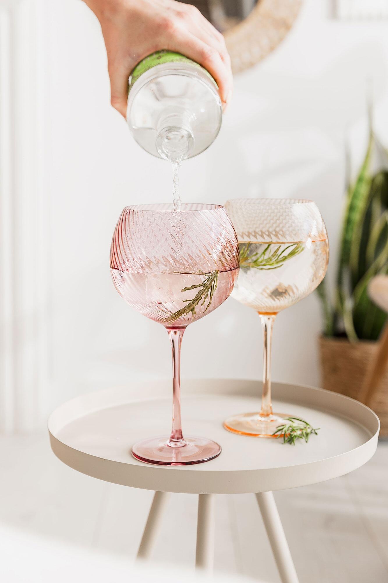 Twist Gin Balloon Glasses – Set of 2 Pink/Peach