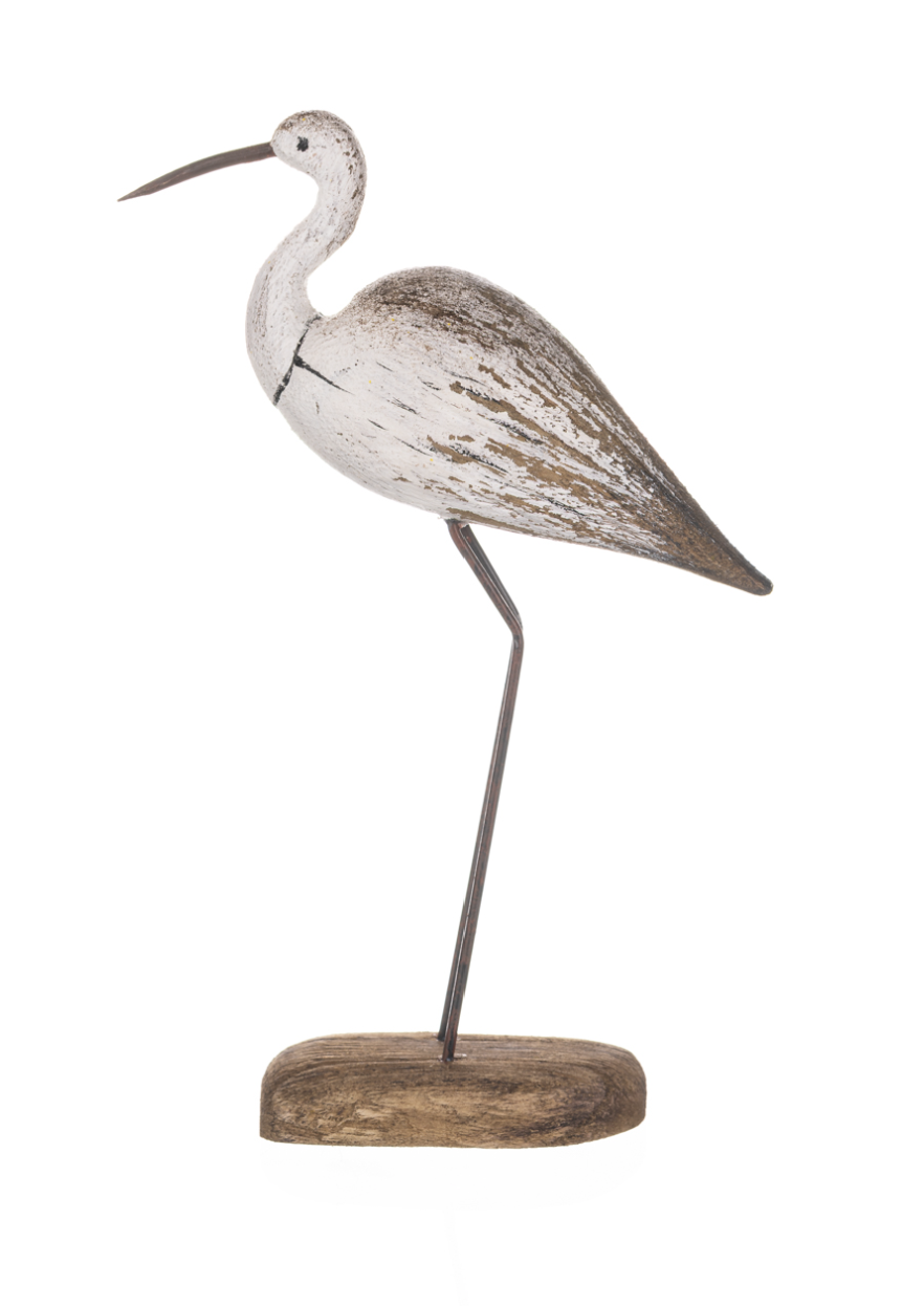 Tall Stylised Wooden Heron Ornament