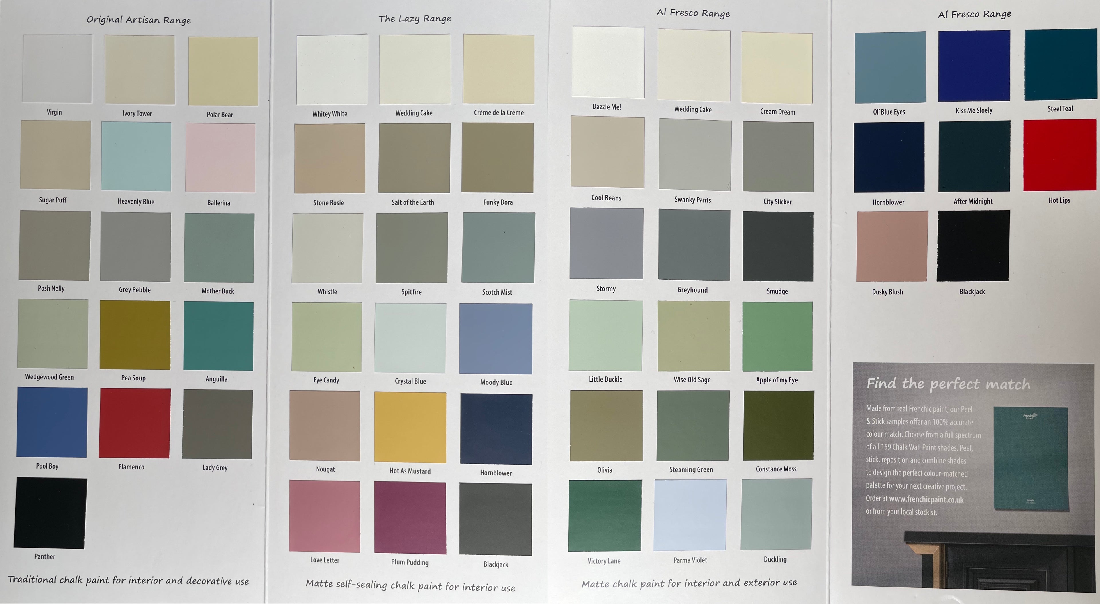 Frenchic Colour Chart - The Creative Collection