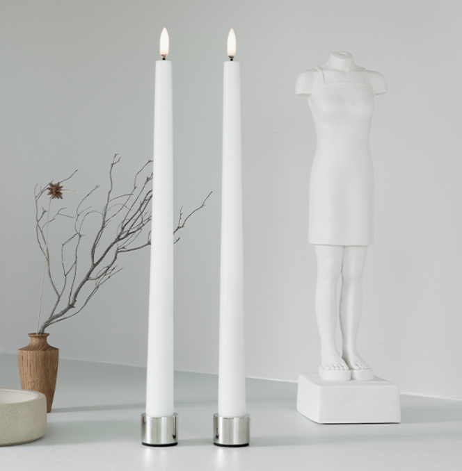Taper Candle Holder Pack Of 2 - Chrome