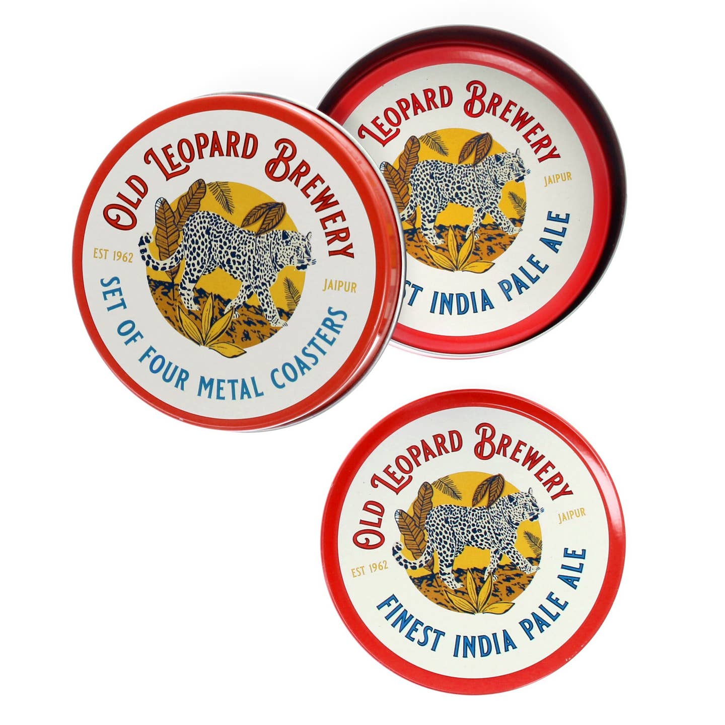 Metal Coaster Set of 4 - Old Leopard Brewery