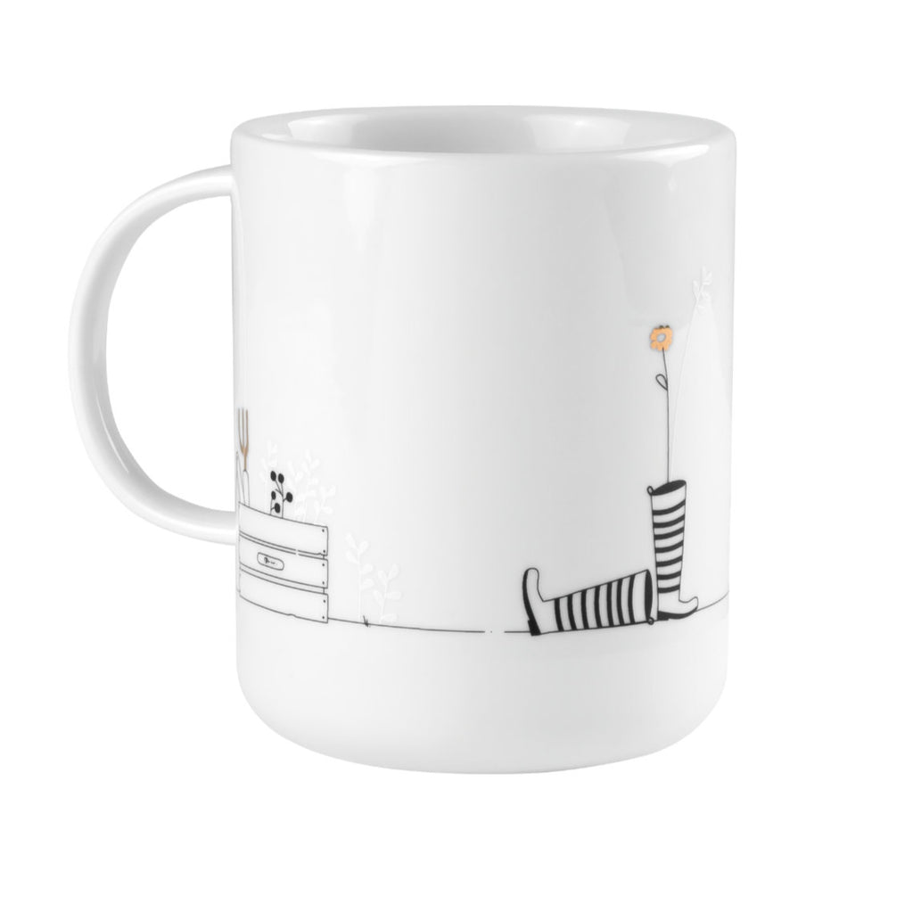 Porcelain Mug With Gardening Theme design