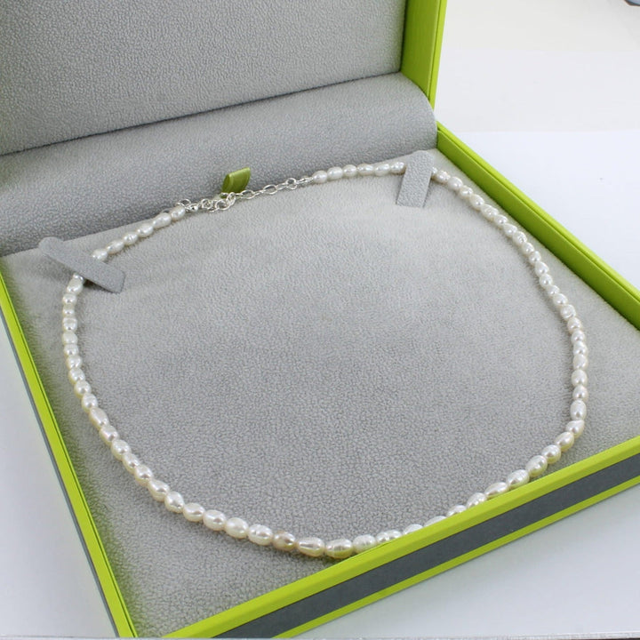 Dainty White Natural Pearl Necklace