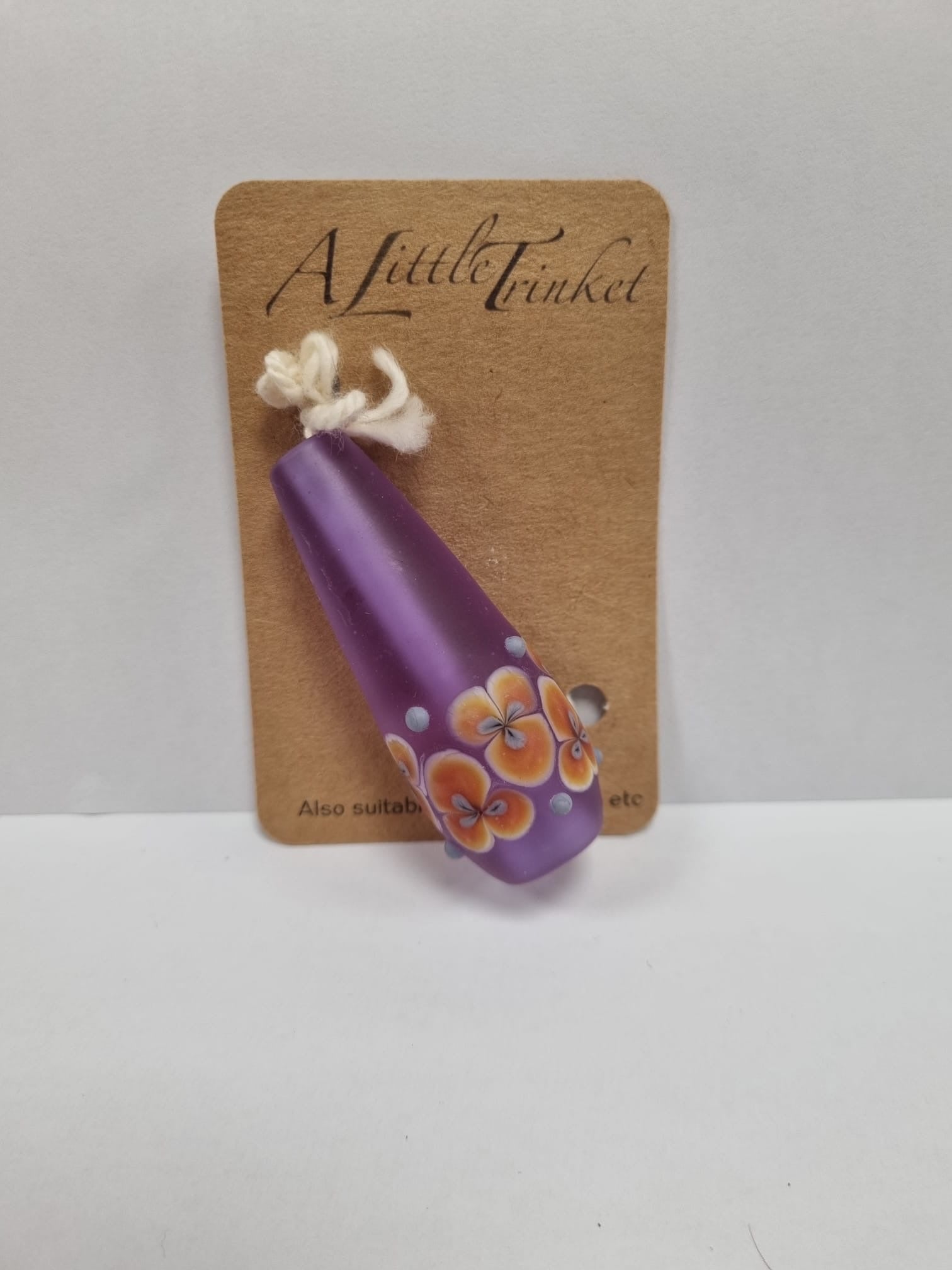 Lavender Floral Glass  Light Pull