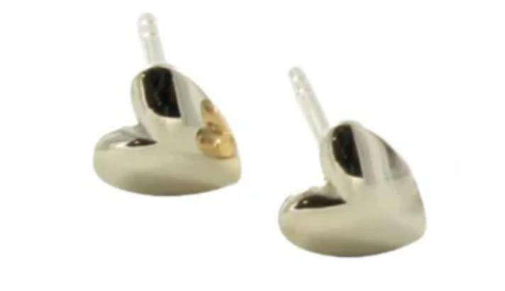 Devotion Heart Stud Earrings - Gold Plated