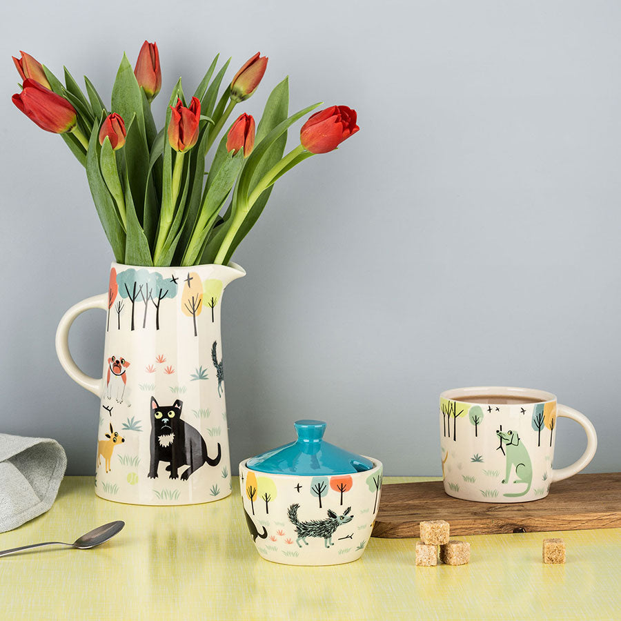Handmade Ceramic Tall Dog Jug