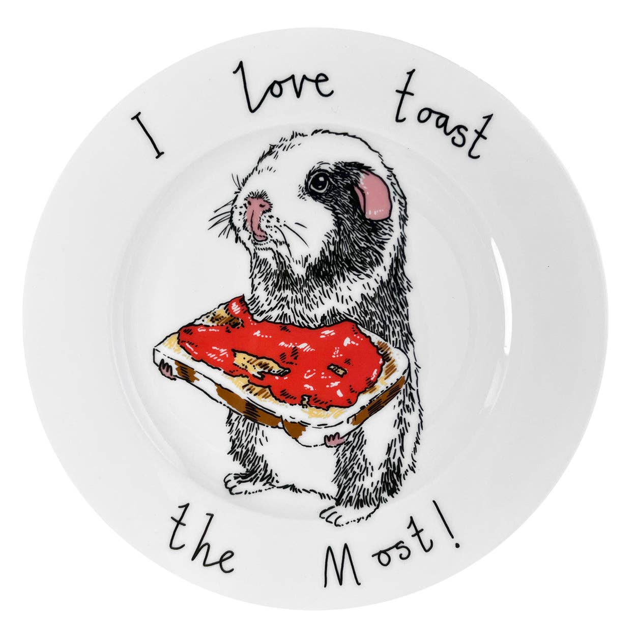 I Love Toast The Most  Side Plate