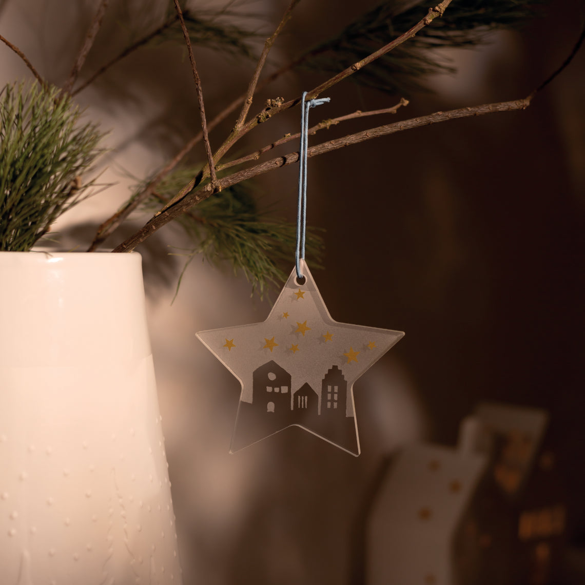 Iced Star Hanging Decoration - City