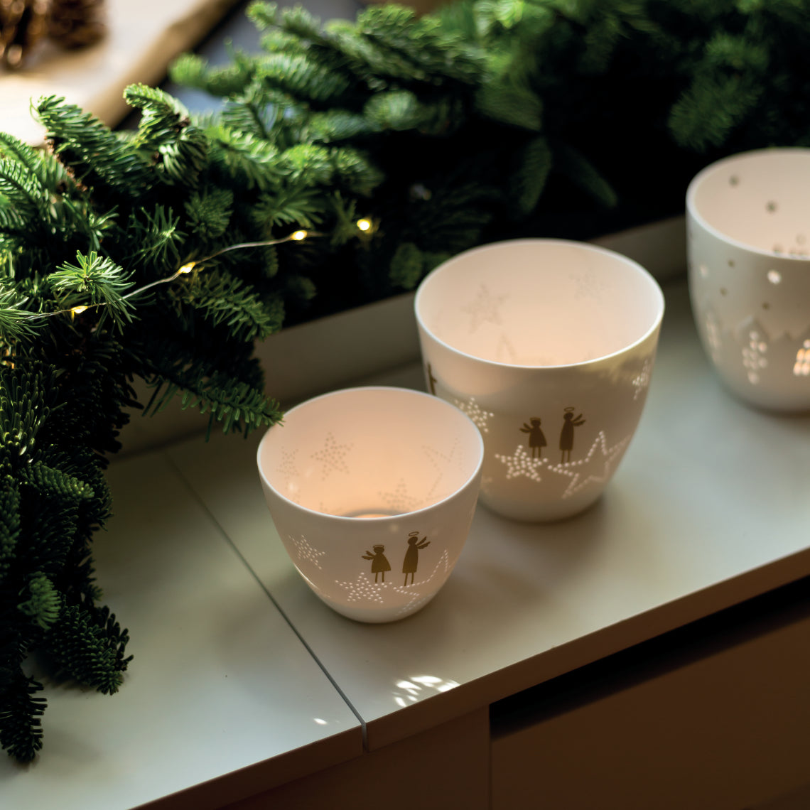 Poetry Tealight Holder - Angel Star Small